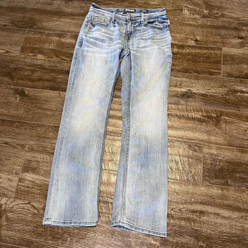 BKE Buckle Aiden Jeans Men's 28x29 Blue Denim Light Wash Embroidered Stretch - Picture 3 of 11